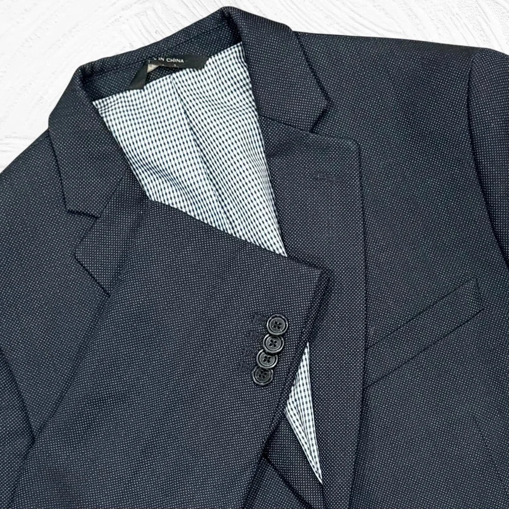 Banana Republic Marzotto Wool 36S Navy Birdseye Slim Modern Blazer Sport Coat